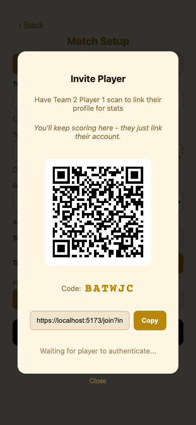 QR code invite