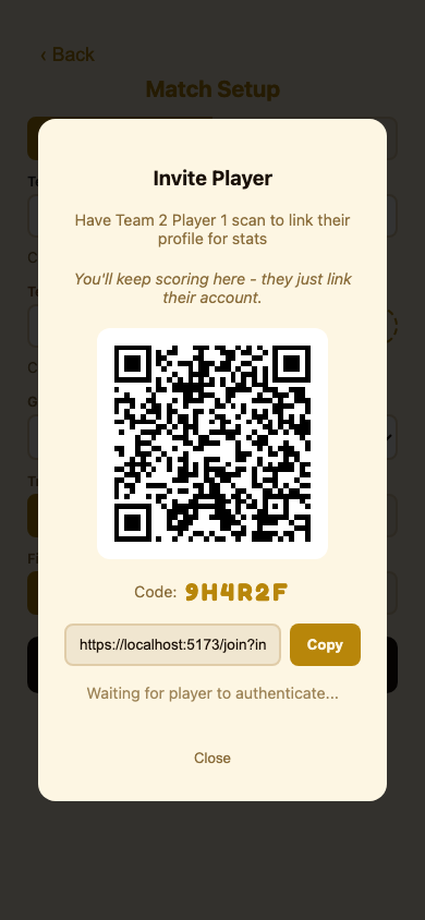 QR code invite
