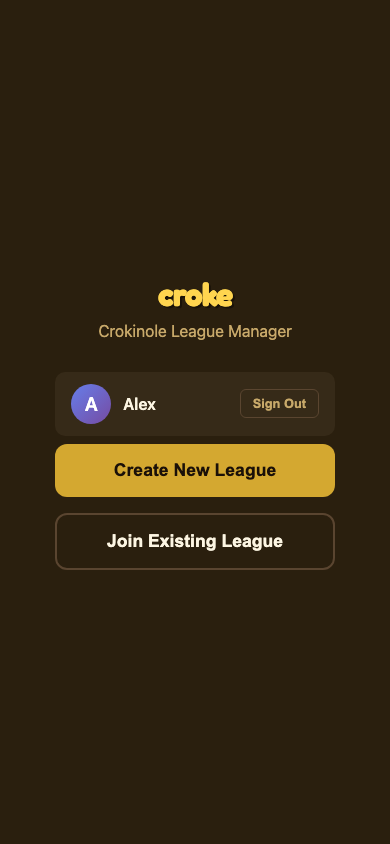Create league screen