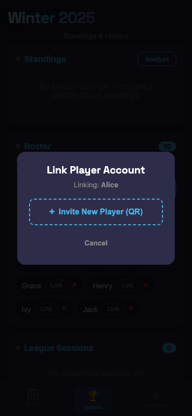 Link player screen