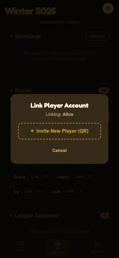 Link player screen