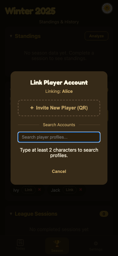 Link player screen