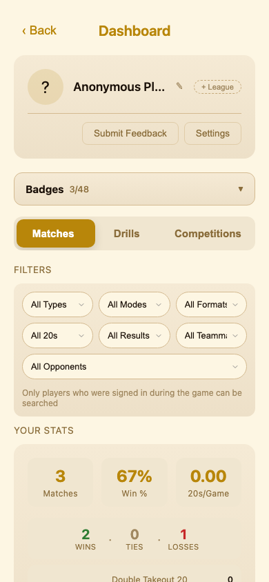 Player Dashboard