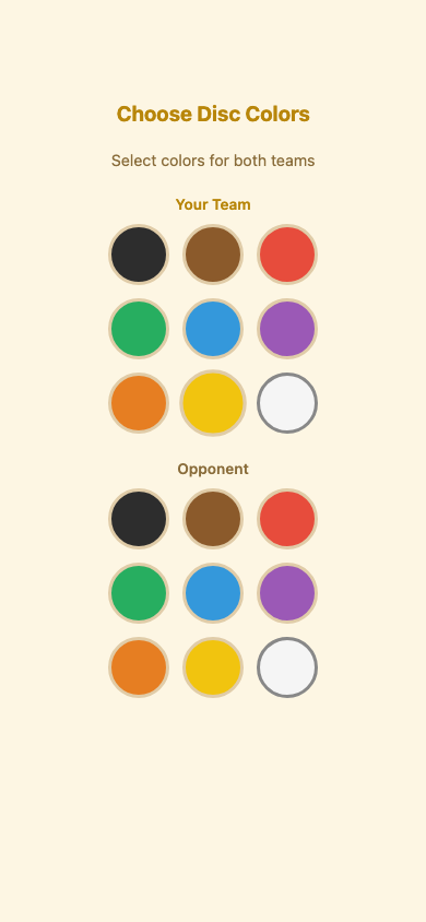 Color selection screen